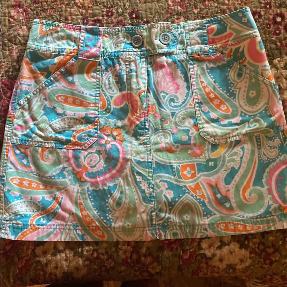 Pastel paisley skort, size 6, in good preowned condition